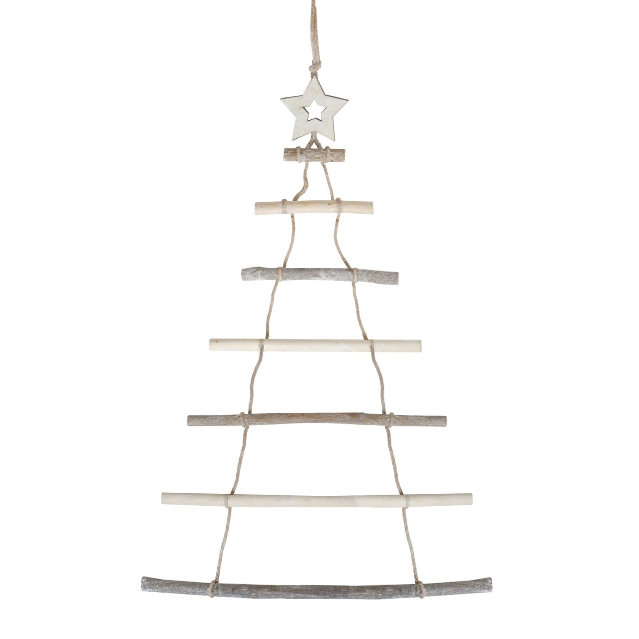 Northlight Natural Wood Twig Tree with Star Hanging Christmas Decoration - 31"